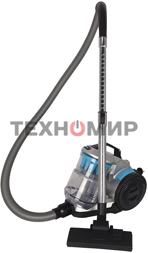 Пылесос Hyundai HYV-C2955 серебристый/синий, 380/2400 Вт, уборка сухая, пылесборник контейнер 3.5 л