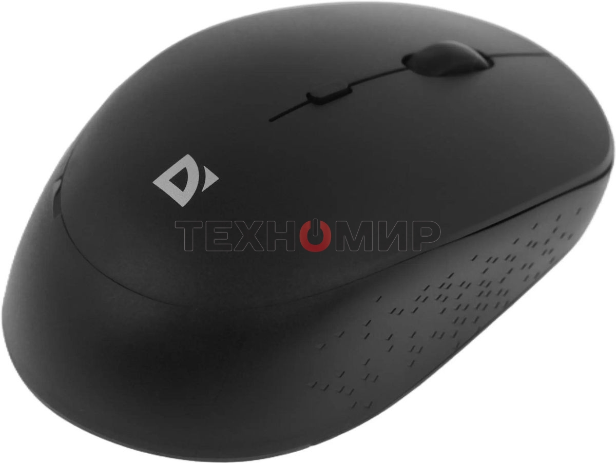 Мышь беспроводная Defender Auris MB-027 черный, 1600 dpi, радиоканал, USB, кнопки - 4