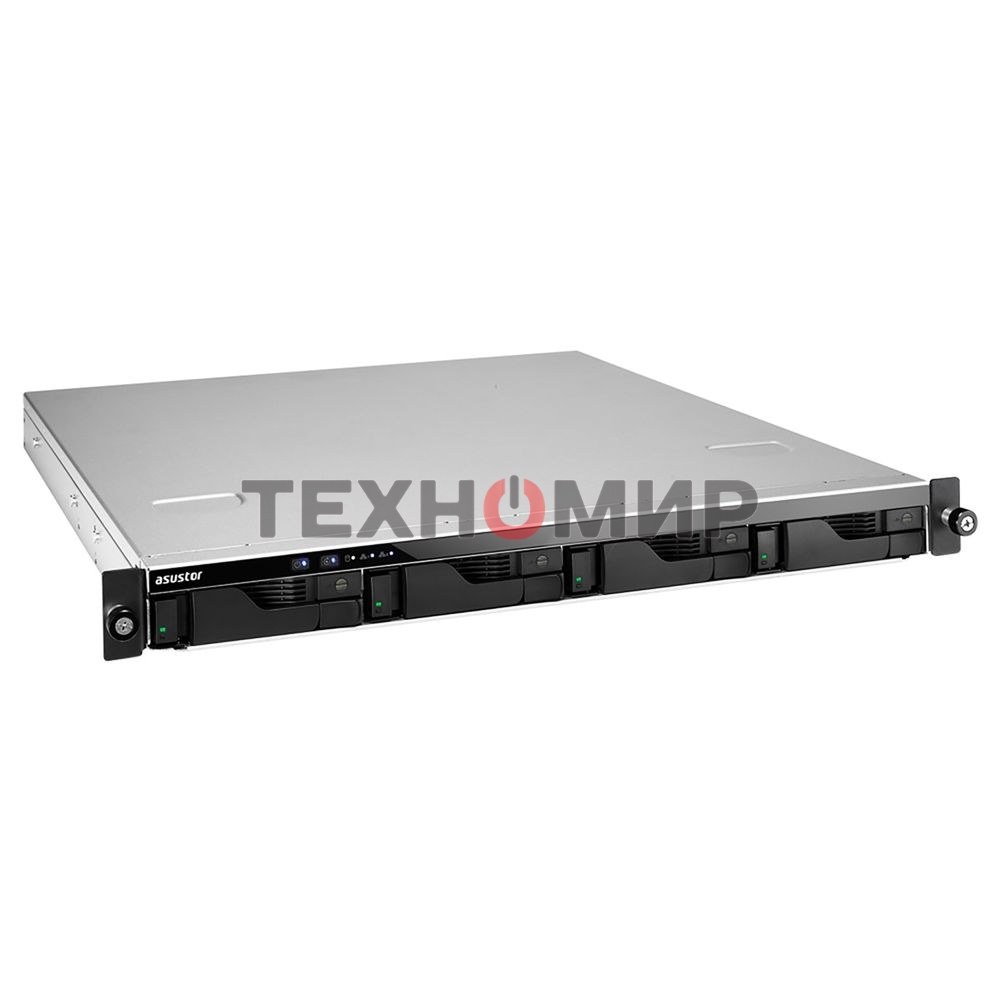 Сетевой накопитель ASUSTOR AS6504RS 4Bay/Intel Atom C3538, 2.1GHz/8Gb DDR4/noHDD,LFF(HDD,SSD),/2x1GbE(LAN)/4xUSB3.2; 90IX01G0-BW3S00