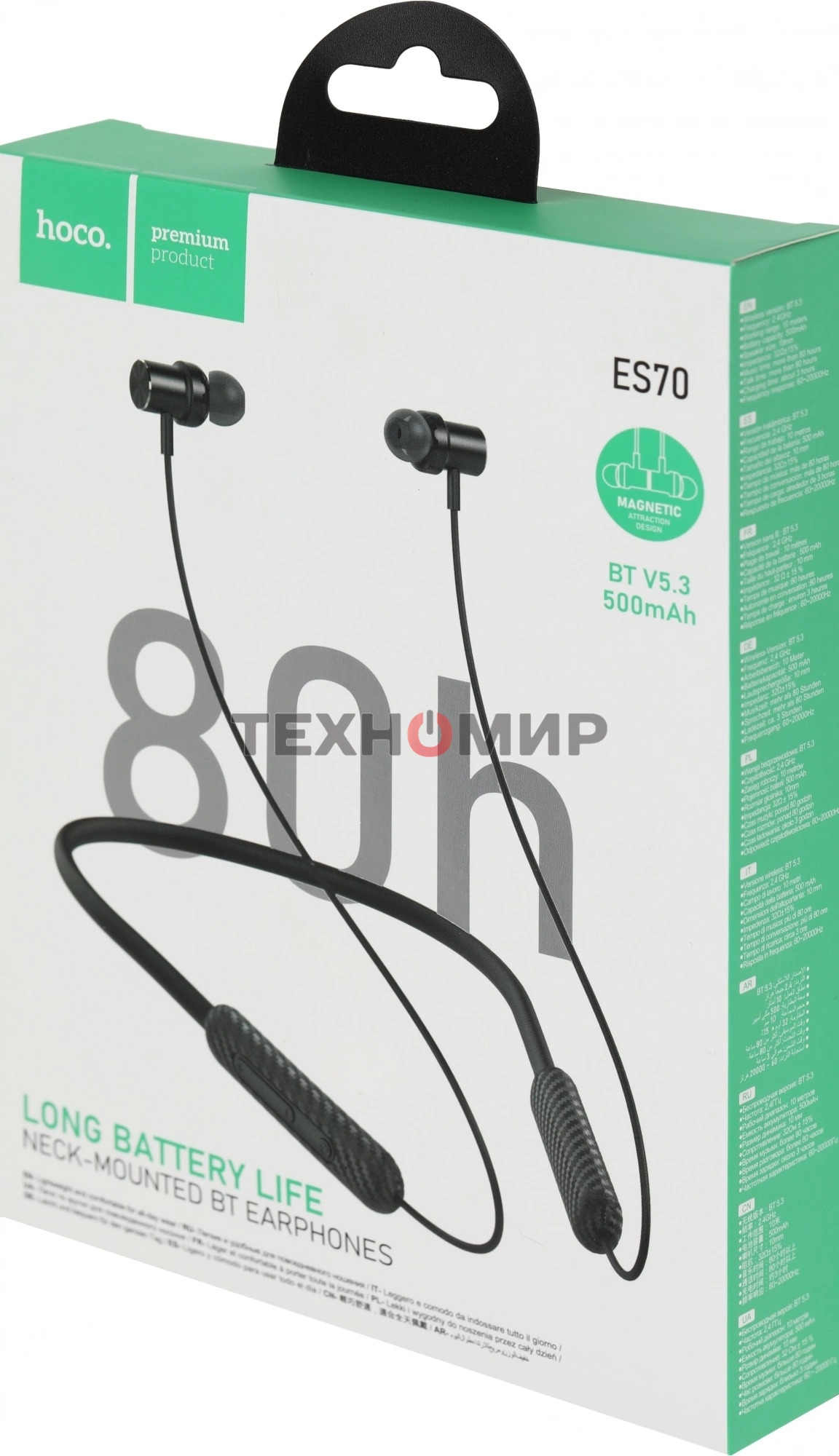 Наушники внутриканальные Hoco ES70 черный беспроводные bluetooth шейный обод