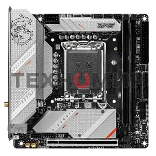 Материнская плата MSI MPG B760I EDGE WIFI, LGA 1700, Intel B760, 2xDDR5, 4xSATA, 2xM.2, 1xPCIe 5.0 x16, 1xHDMI, 1xDP, 1x 2.5Gb LAN, 4xUSB-A 3.2 Gen 1, 1xUSB-A 3.2 Gen 2, 2xUSB-A 2.0, 1xUSB-C 3.2 Gen 2, 3x3.5 мм, 7.1, Mini-ITX