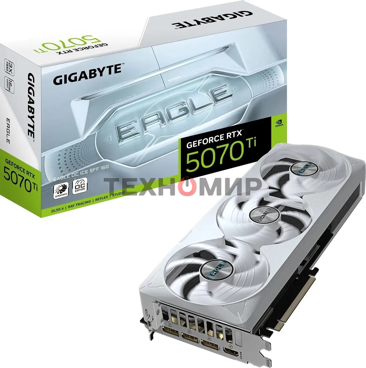 Видеокарта Gigabyte GV-N507TEAGLEOC ICE-16GD 1.0 NV RTX 5070TI 16Gb 256bit GDDR7 2542/28000/HDMI