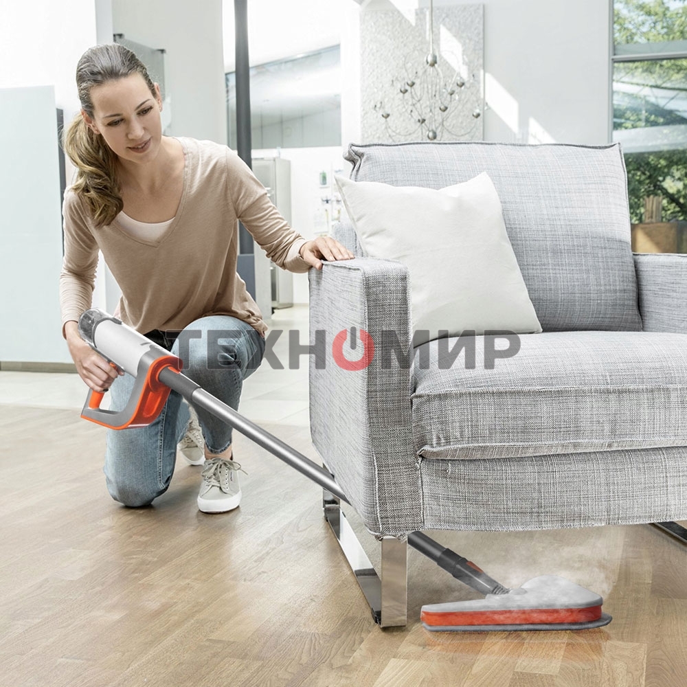 Паровая швабра Endever Odyssey Q-621 белый/оранжевый, 1500 Вт, 0,35 л