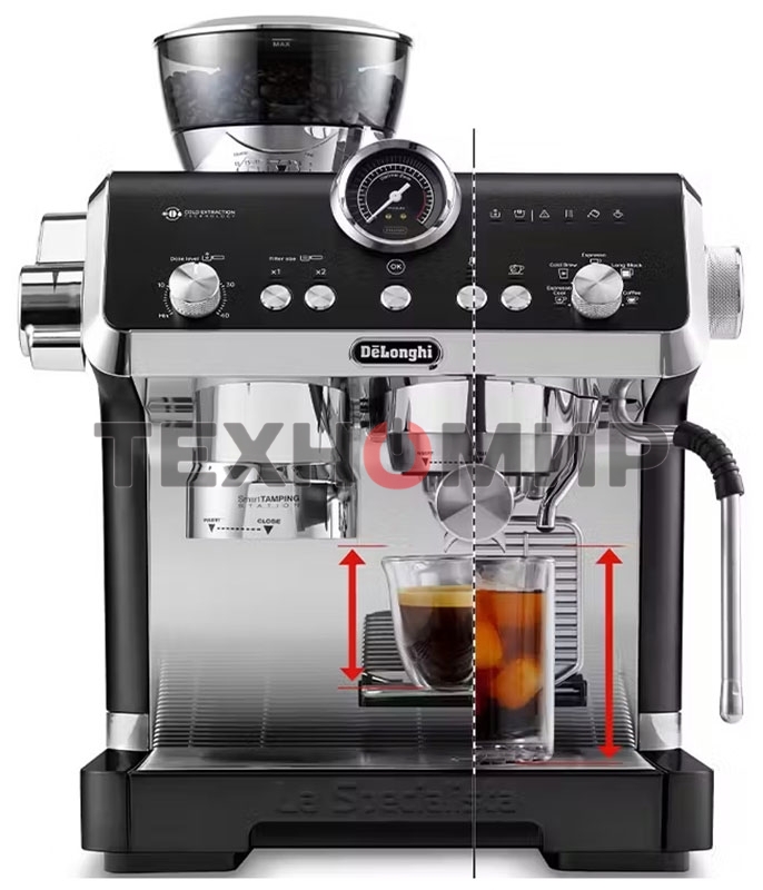 Кофеварка рожковая DELONGHI EC9555 ВК черный, исп. кофе - молотый/зерновой, 2 л, 1550 Вт, 19 Бар