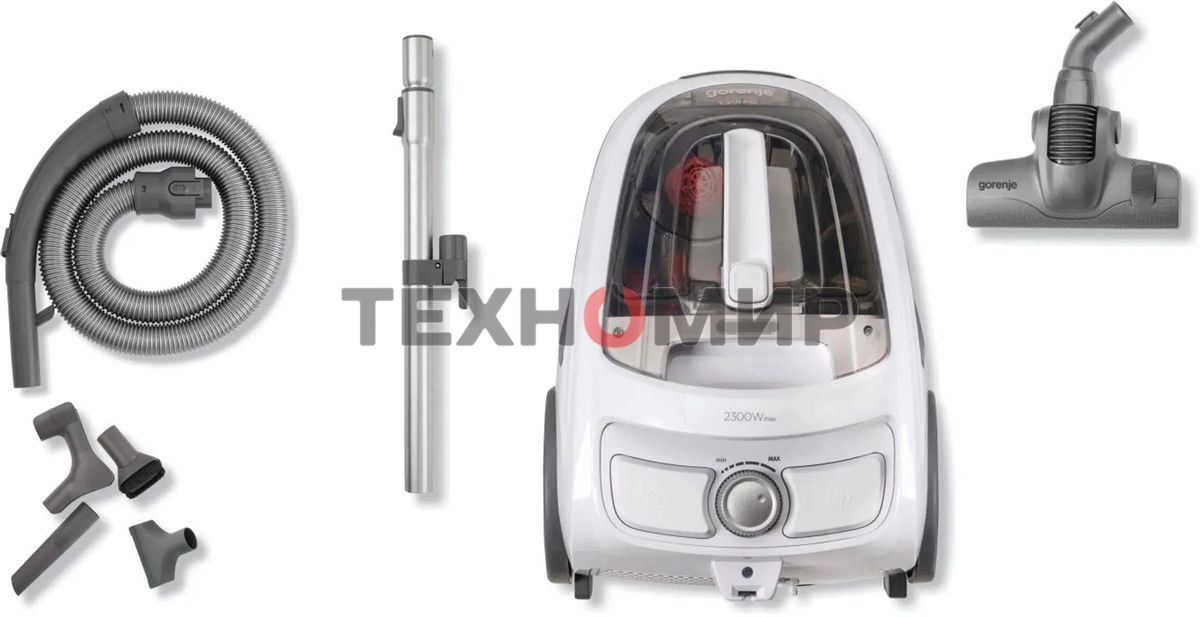 Пылесос Gorenje VC2301SPWCY белый, 400/2300 Вт, уборка сухая, пылесборник контейнер 1.7 л