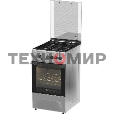 Плита газовая Darina 1D1 GM 241 014 Х нержавеющая сталь/черный, конфорок 4 шт, духовка 50 л, 50 см x 85 см x 60 см