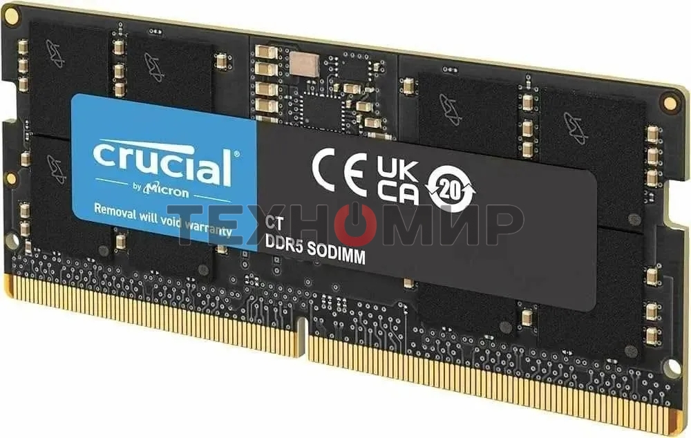 Оперативная память Crucial, DDR5, 16GB (1x16 GB), 4800 MHz, CL40, SO-DIMM