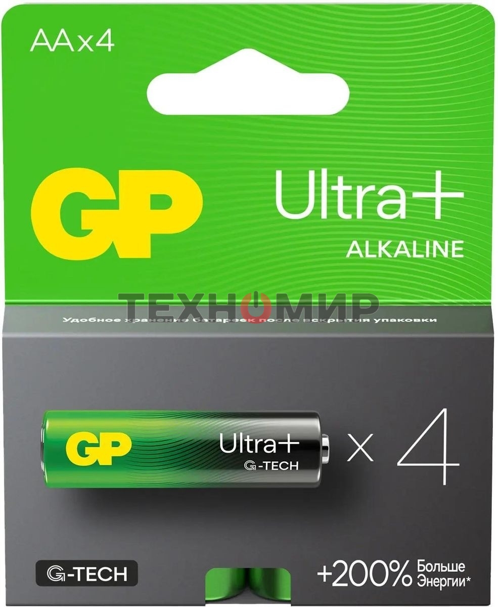 Батарея GP Ultra Plus Alkaline 15AUPA21-2CRSB4 AA (4шт) блистер