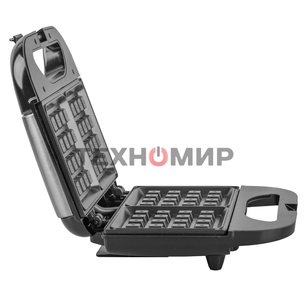 Вафельница Endever Skyline WM-21 черный/стальной, 850 Вт, на 2 вафли, автом. терморегулятор, размеры 22,4*21,7 см