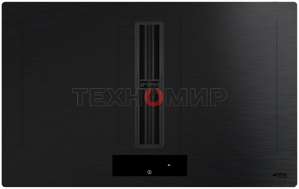 Варочная поверхность со встроенной вытяжкой Smeg HOBD382MB2, 83 см, индукция, слайдерное управление, 4 зоны нагрева, 9 уровней мощности, автоматическое определение посуды, таймер, быстрый старт, индикация остаточного тепла, 650 м3/ч, 8 скоростей + 2 интен