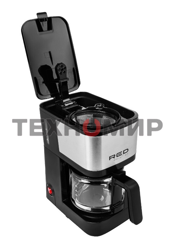 Кофеварка капельная Red Solution RCM-M1528 черный/серебристый, исп. кофе - молотый, 0.6 л, 600 Вт.