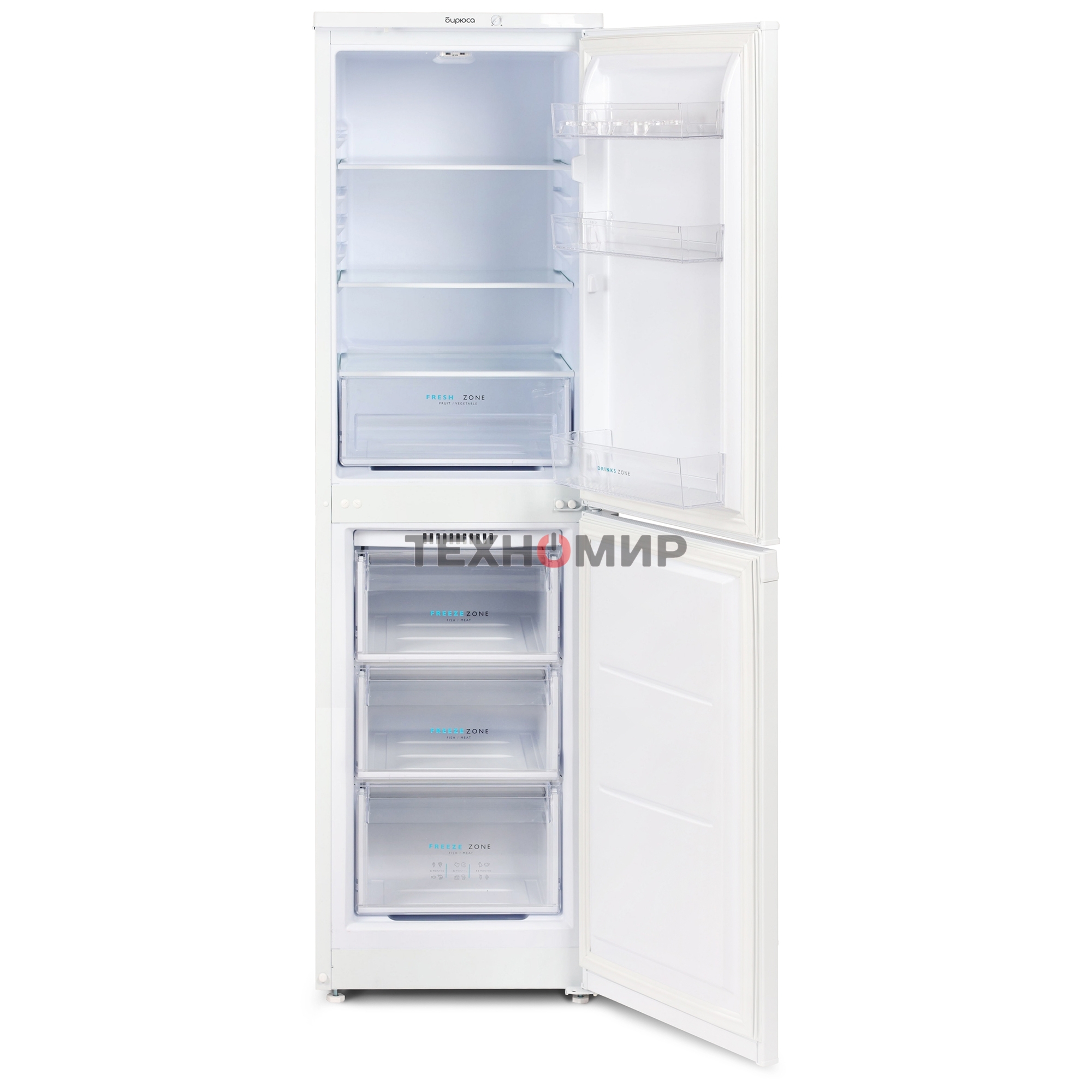 Холодильник Бирюса 420 белый двухкамерный 125/80л морозилка снизу