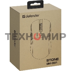 Мышь беспроводная/проводная Defender Stone GM-551 белый, 7200 dpi, радиоканал, Bluetooth, USB, кнопки - 7