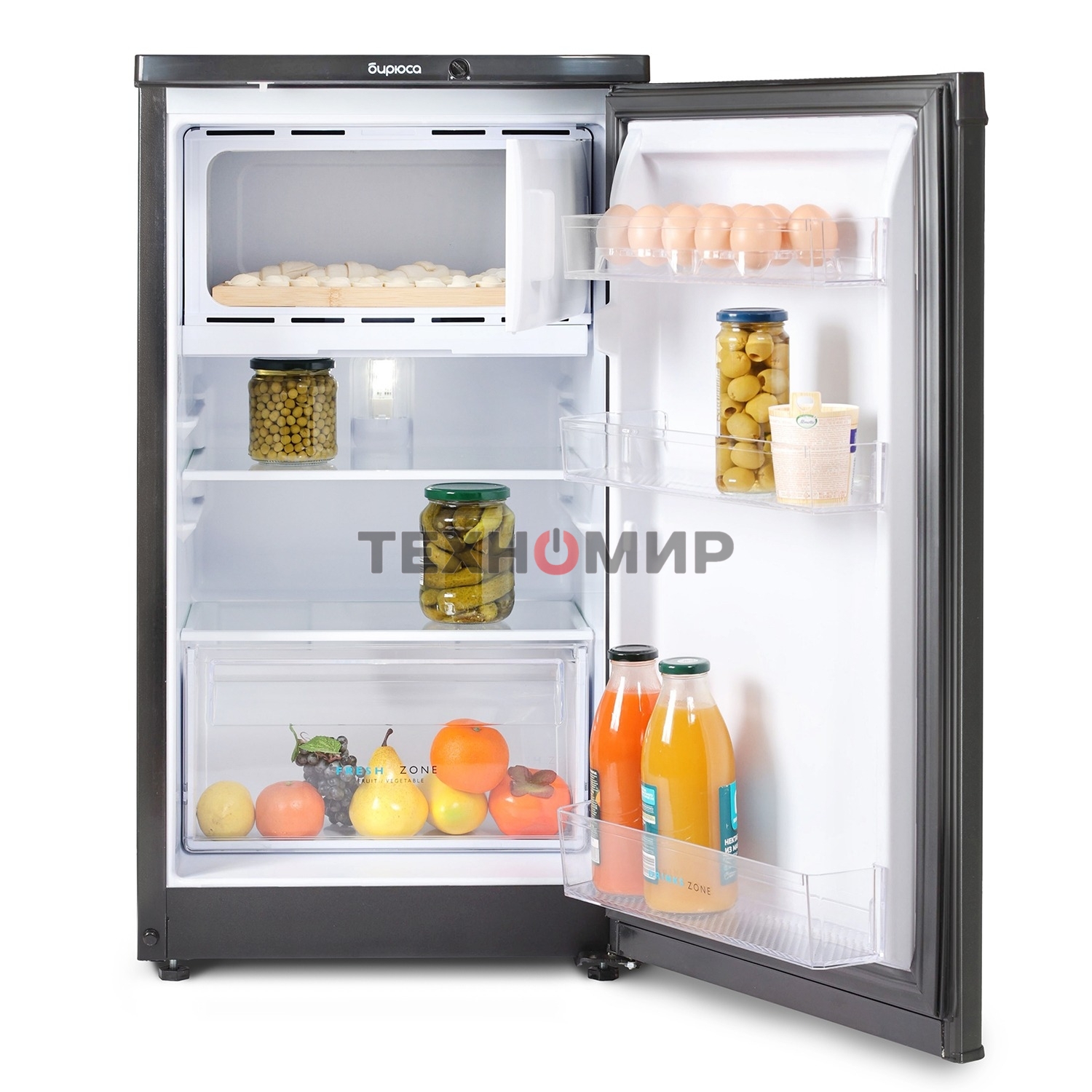 Холодильник Бирюса W408 графит однокамерный 88/27л морозилка сверху