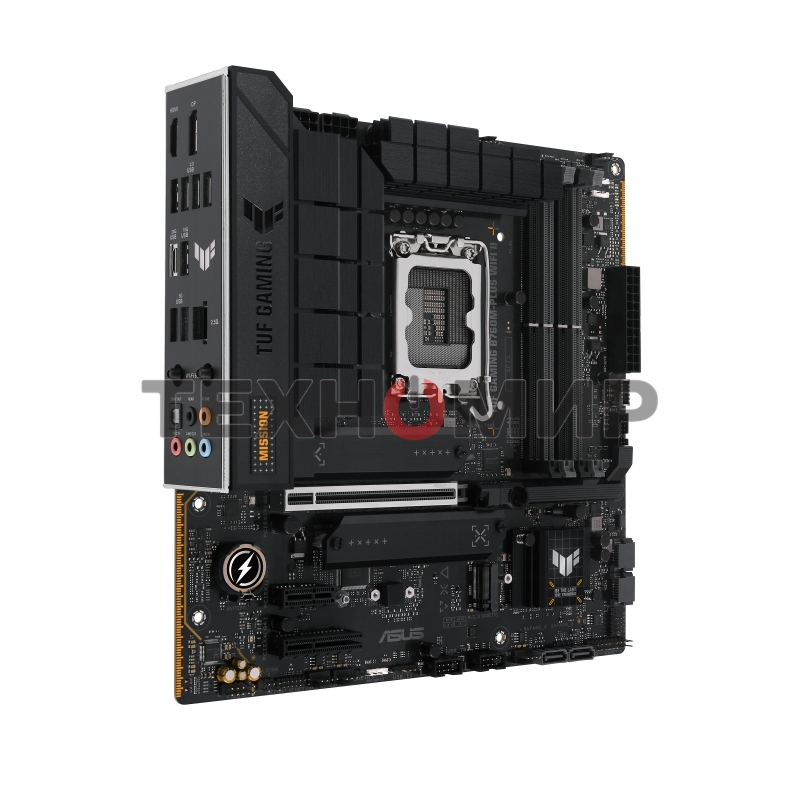 Материнская плата ASUS TUF GAMING B760M-PLUS WIFI II, LGA 1700, Intel B760, 4xDDR5, 4xSATA, 3xM.2, 1xPCIe 5.0 x16, 1xPCIe x4, 1xUSB-A 3.2 Gen 2, 2xUSB-A 3.2 Gen 1, 4xUSB 2.0, 1xUSB-C 3.2 Gen 2x2, 1x2.5Gb LAN, 5x3.5 мм, 7.1, Wi-Fi 6E, Bluetooth 5.3, mATX