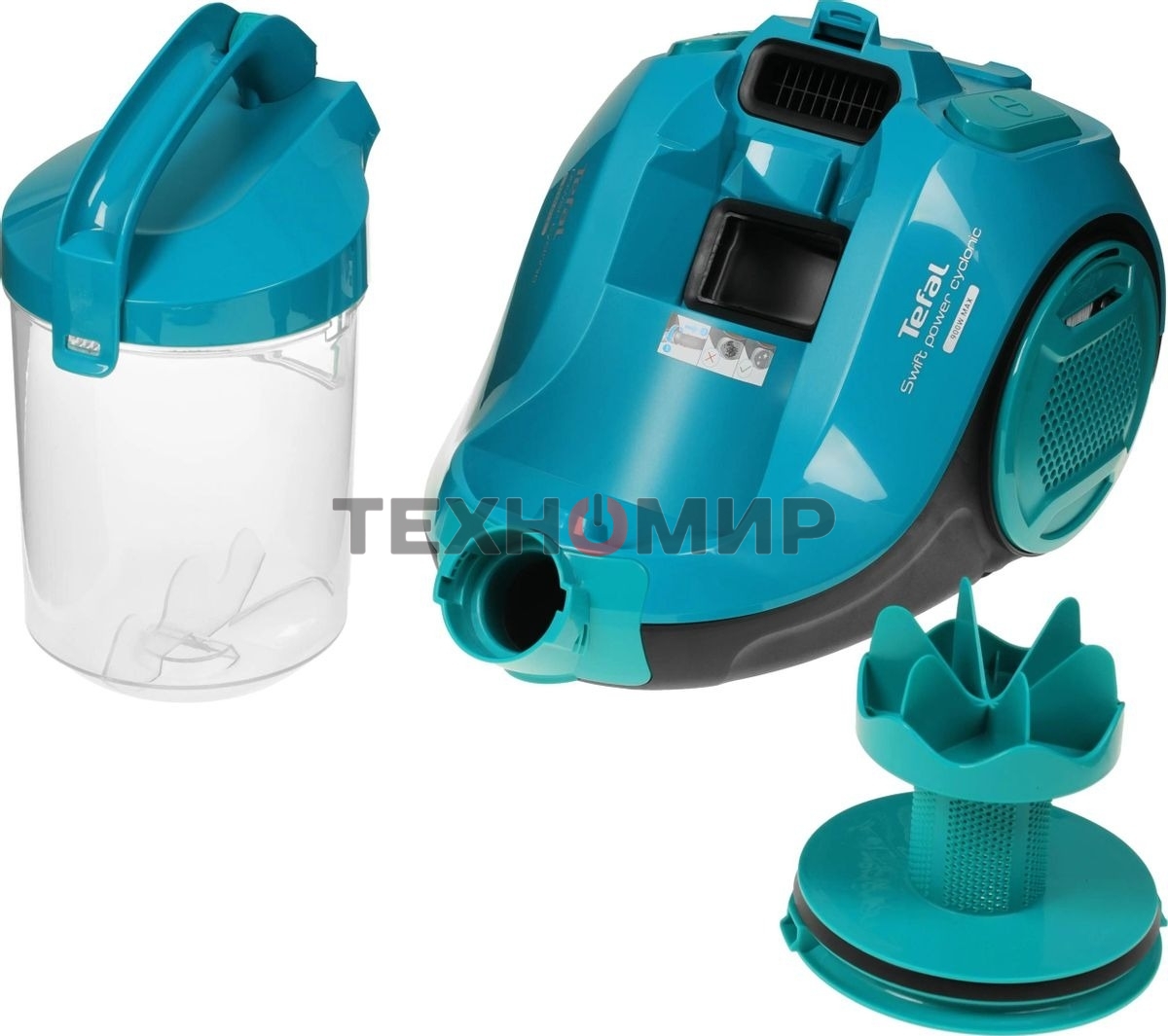 Пылесос Tefal TW2922EA бирюзовый/черный, 750/2100Вт, уборка сухая, пылесборник контейнер 1.5л