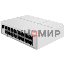 Коммутатор 16-в-1 Dahua DH-SF1016L/16 портов до 100 Мбит.с/коммутация до 3.2 Gbит.с/неуправляемый/Plug & Play/белый (DH-SF1016L)