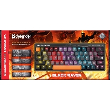 Клавиатура проводная Defender MECHANICAL BLK RAVEN GK-417 RU RGb