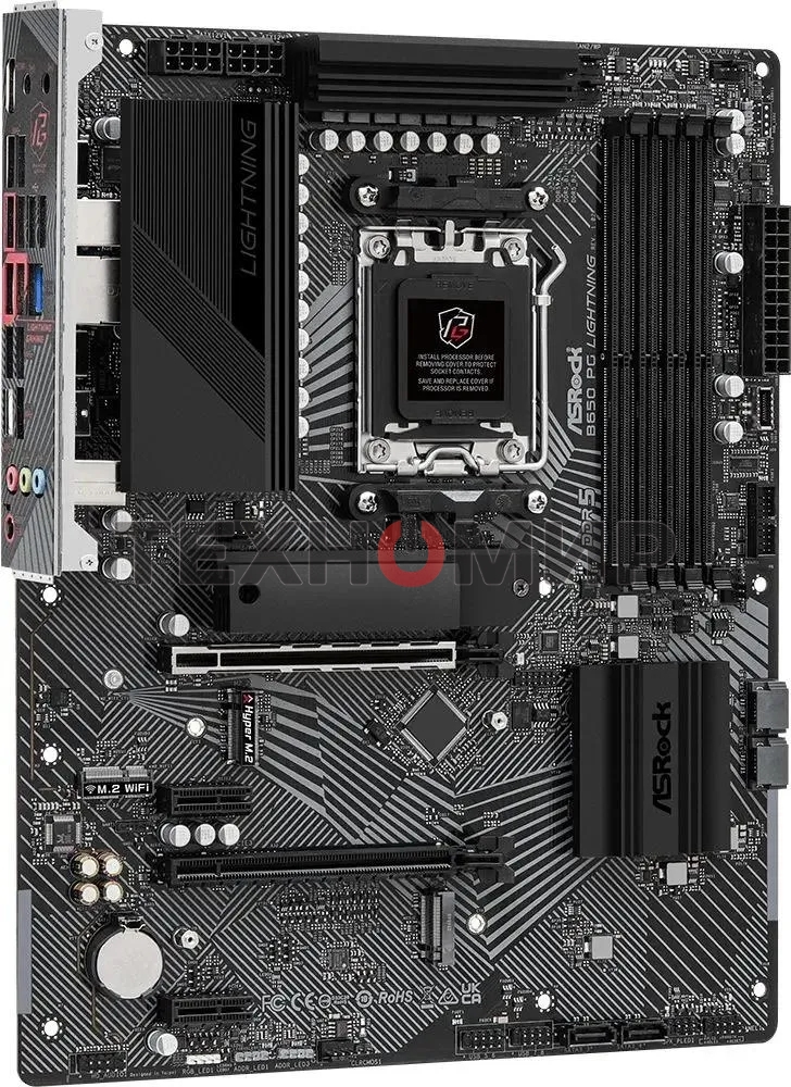 Материнская плата ASRock B650 PG Lightning, AM5, AMD B650, 4xDDR5, 4xSATA, 3xM.2, 1xPCI-E 4.0 x16, 1xPCI-E 4.0 x2, 1xHDMI, 1x 2.5Gb LAN, 4xUSB-A 2.0, 7xUSB-A 3.2 Gen 1, 1xUSB-C 3.2 Gen 2x2, 3x3.5 мм, 7.1, ATX