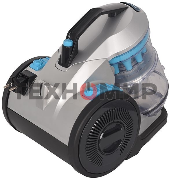 Пылесос Hyundai HYV-C2955 серебристый/синий, 380/2400 Вт, уборка сухая, пылесборник контейнер 3.5 л