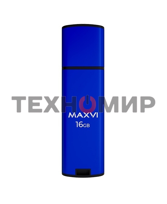 Флешка USB Maxvi MP2 blue (FD16GbUSB20C10MP2), 16Gb, USB 2.0, R/W 15/5, синий/черный