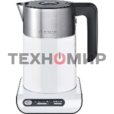 Чайник электрический Bosch TWK8611P 1.5 л, 2400 Вт, белый/серебристый (корпус: нержавеющая сталь)