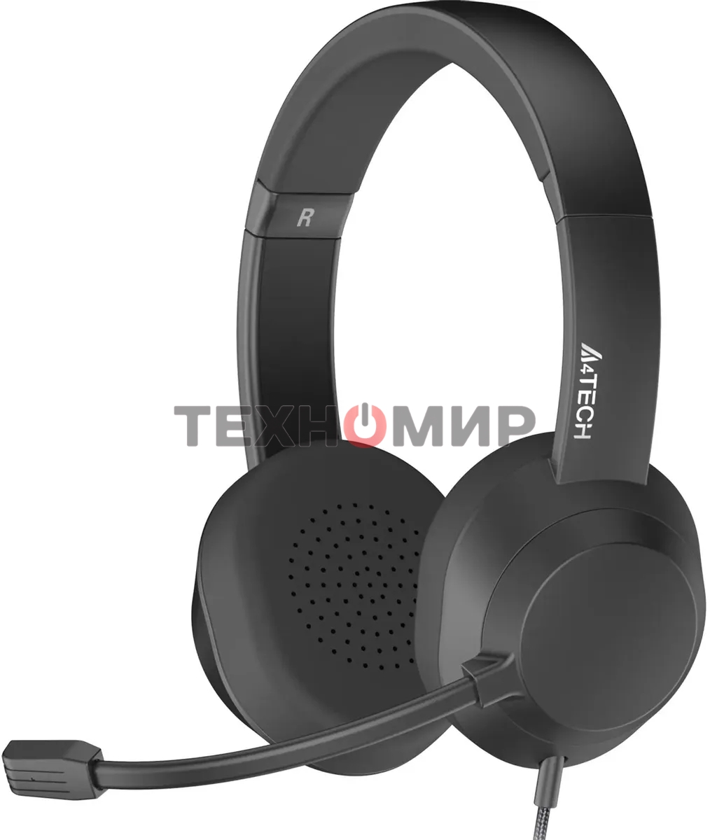 Гарнитура проводная с микрофоном A4Tech Fstyler FH150U черный 2м накладные USB оголовье (FH150U BLACK)