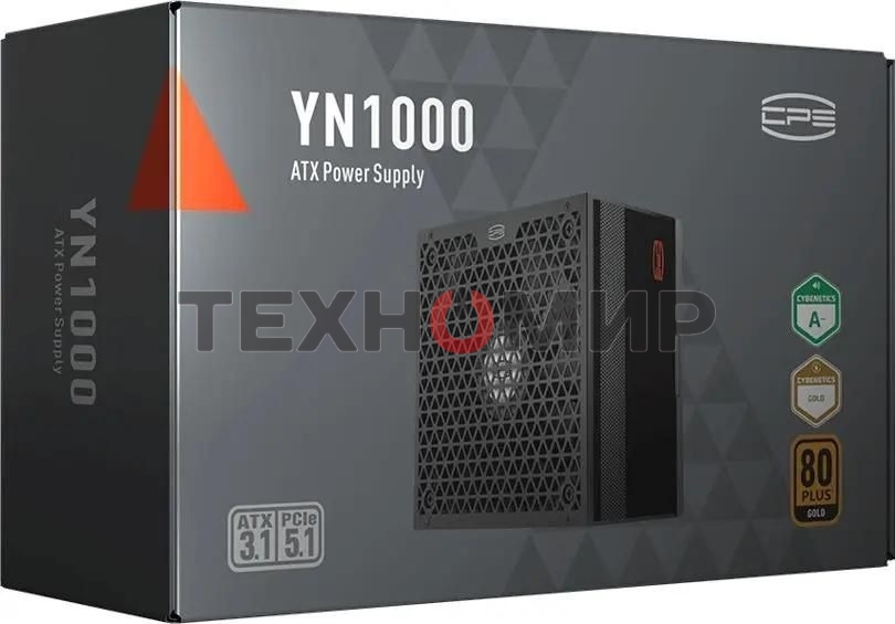 Блок питания PCCooler P5-YN1000-G1F, 1000Вт, 80 PLUS Gold, 135мм, модульный, черный