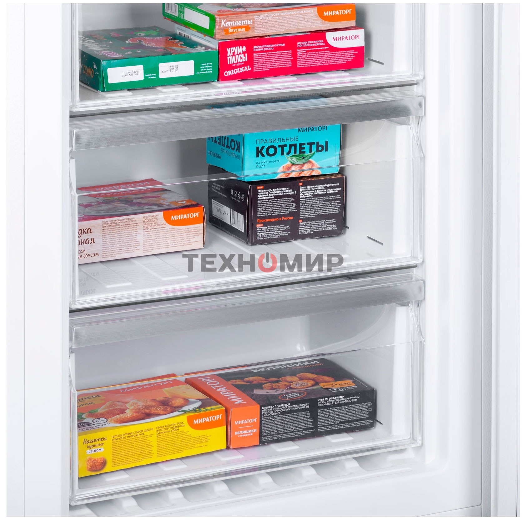 Холодильник Maunfeld MFF200NFW белый глянц. двухкамерный 271/106л морозилка снизу