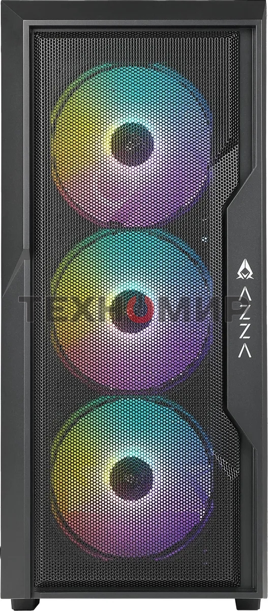 Компьютерный корпус Azza Fighter черный без БП ATX 4x120мм 2x140мм 2xUSB2.0 1xUSB3.0 audio bott PSU