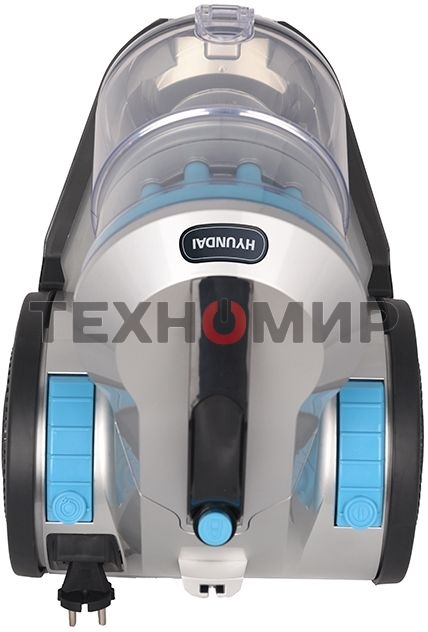 Пылесос Hyundai HYV-C2955 серебристый/синий, 380/2400 Вт, уборка сухая, пылесборник контейнер 3.5 л