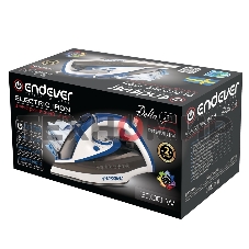 Утюг электрический Endever Delta-231, белый/синий/черный, 3000 Вт, Подача пара до 75 г/мин, Паровой удар до 190 г/мин, 10 шт/уп