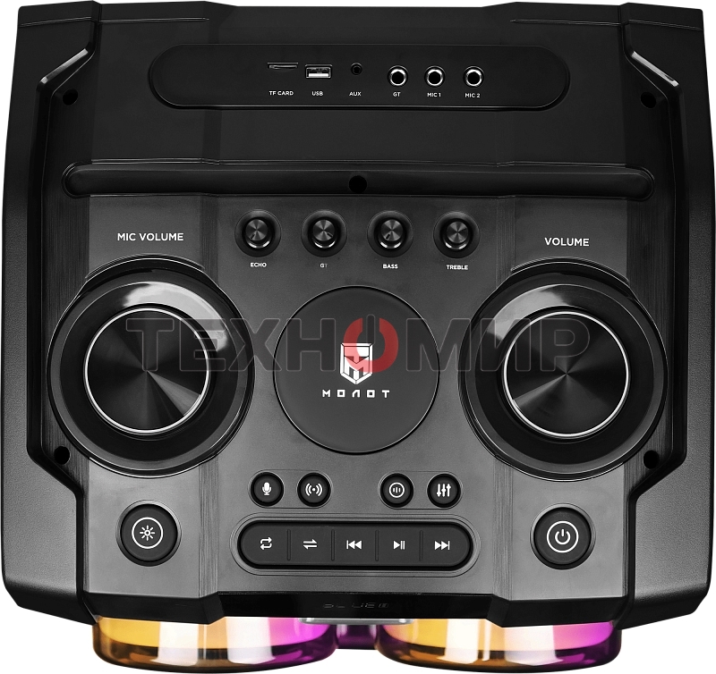 Колонка портативная Ural 23 черный 2000W 1.1 BT/3.5Jack/USB-C 15м 7000mAh (УРАЛ МОЛОТ 23)