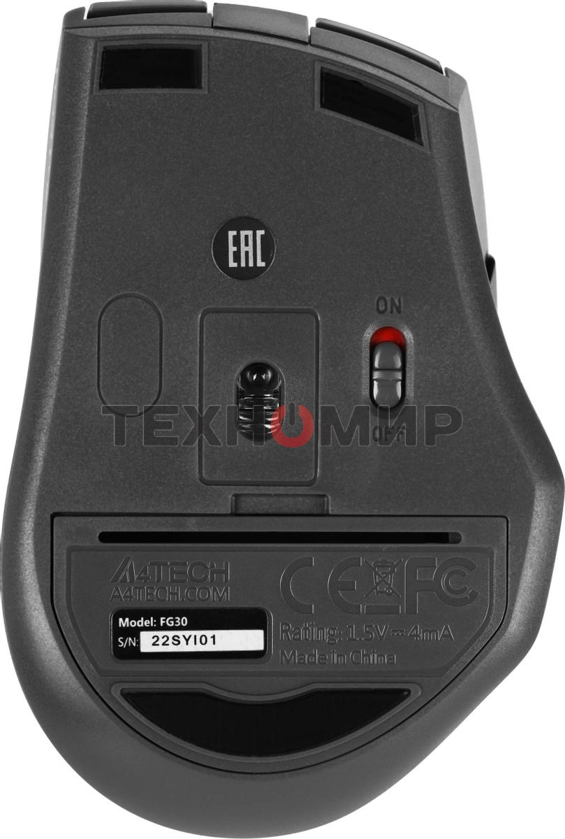 Мышь беспроводная A4Tech Fstyler FG30 серый, 2000 dpi, радиоканал, USB, кнопки - 5