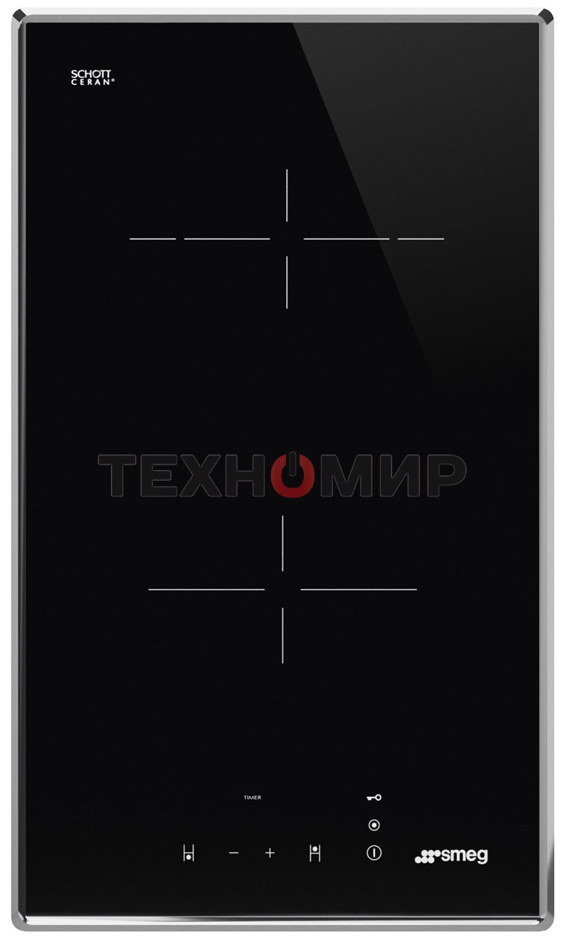 Электрическая домино SMEG SE232TX1 Cтеклокерамическая варочная панель, 30 см, прямой край в рамке из нержавеющей стали