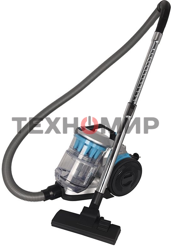 Пылесос Hyundai HYV-C2955 серебристый/синий, 380/2400 Вт, уборка сухая, пылесборник контейнер 3.5 л