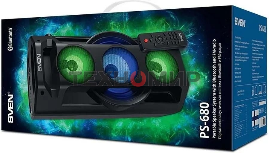 Колонка портативная Sven АС PS-680 черный 65W 1.0 BT