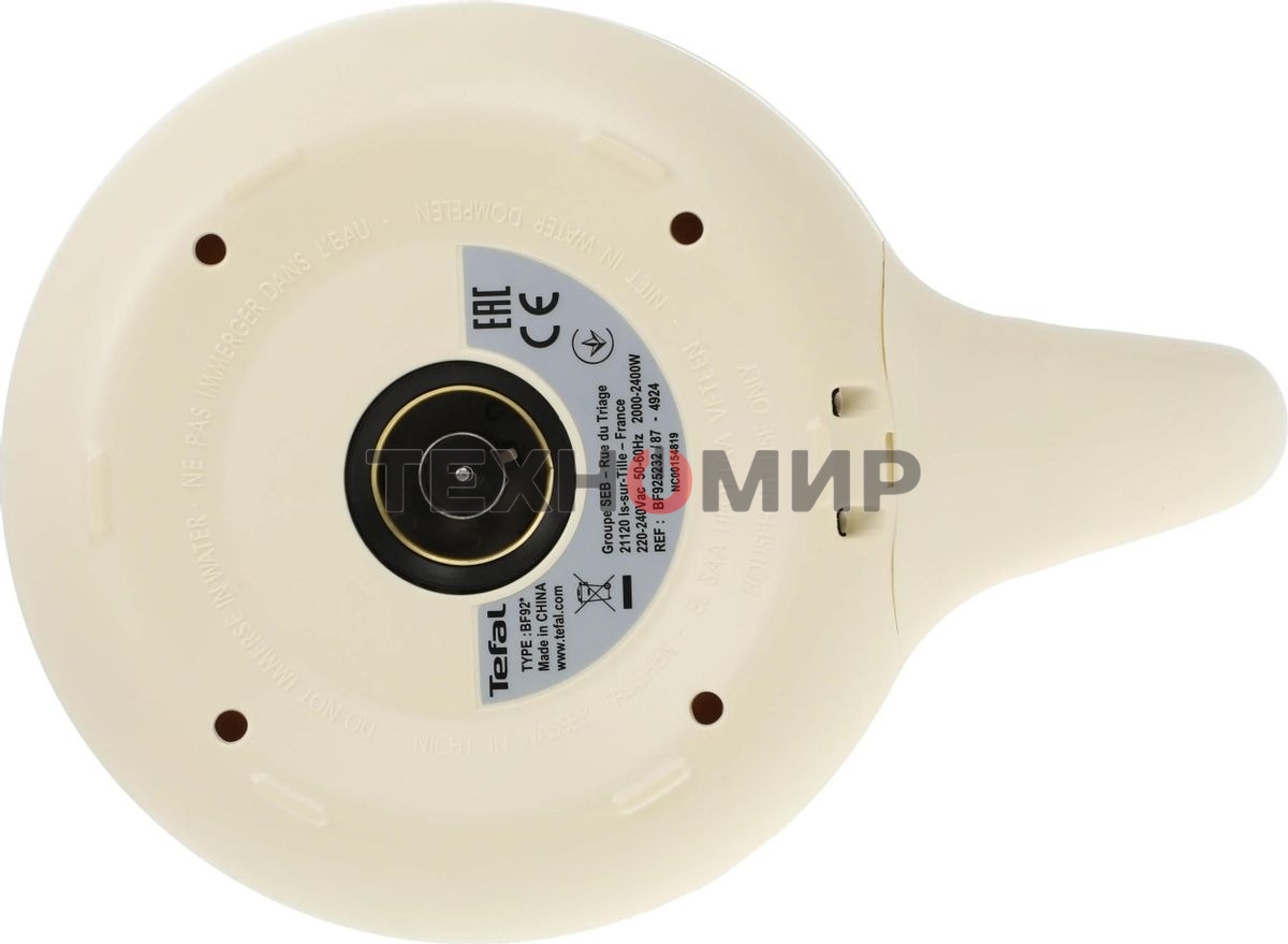 Чайник электрический Tefal BF925232, 2400 Вт, песочный