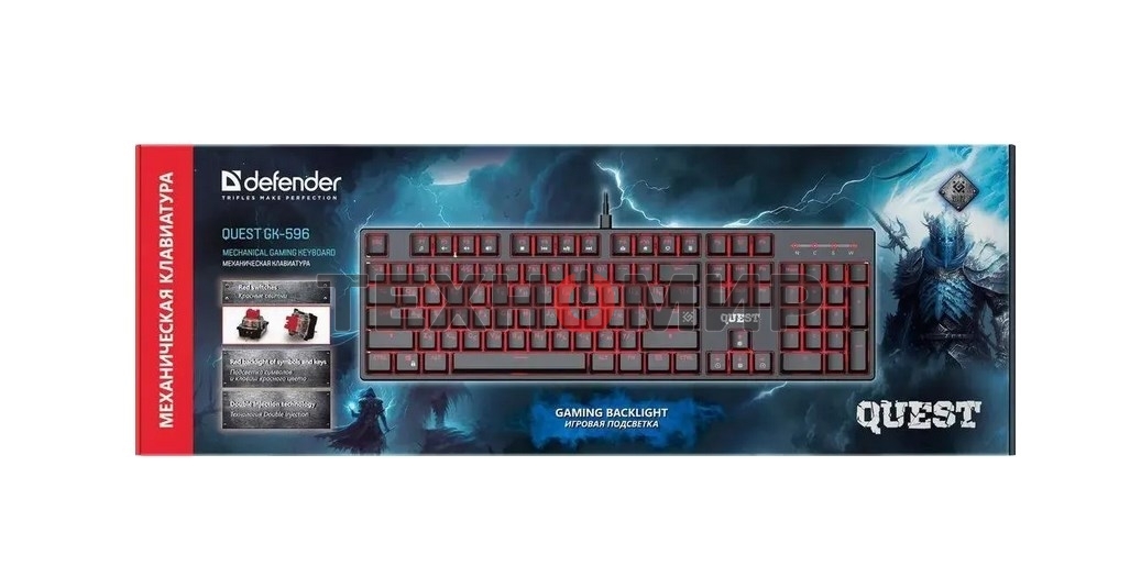 Клавиатура проводная Defender Quest GK-596 RU (45596), USB, черный