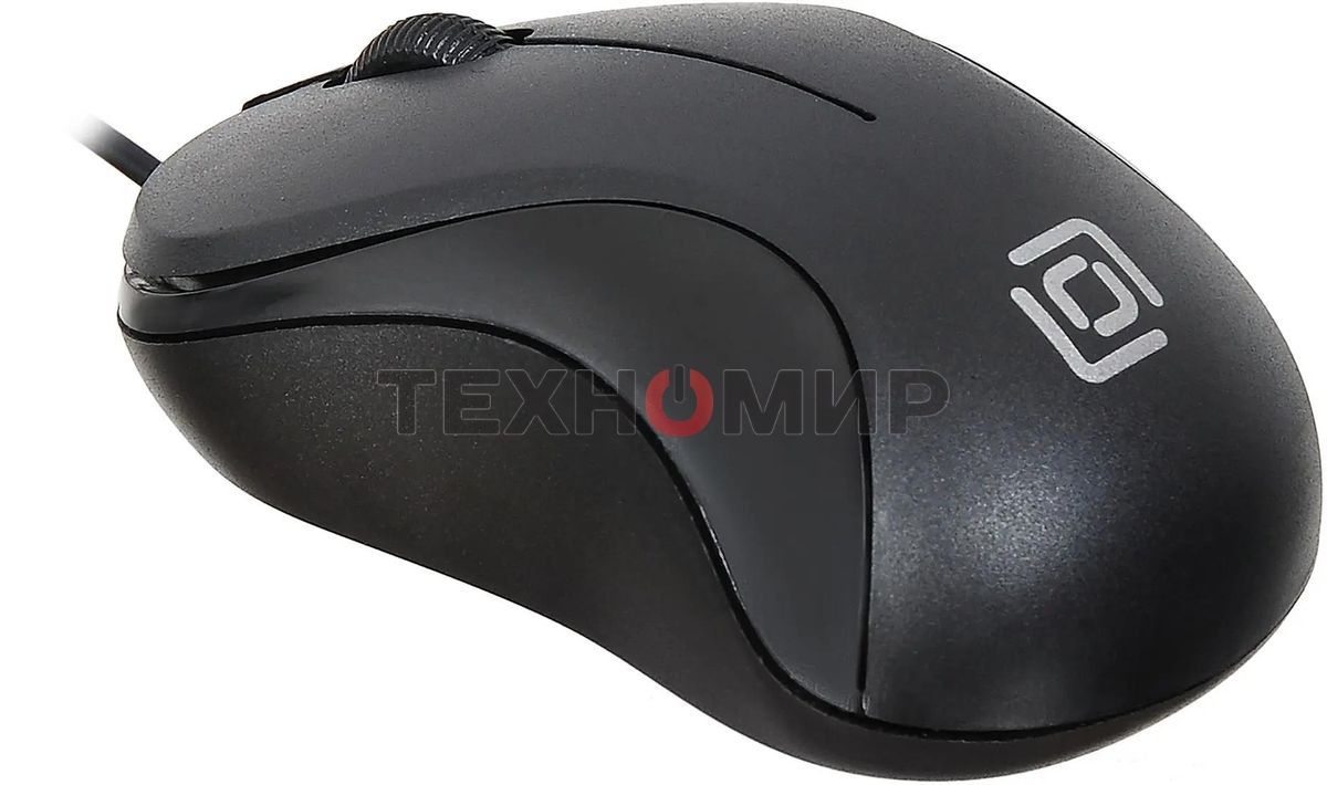 Мышь проводная Oklick 115S черный, 1200 dpi, USB, кнопки - 3