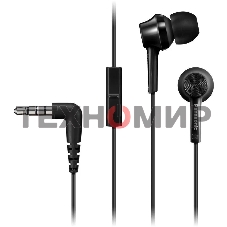 Наушники Panasonic RP-TCM115GCK внутриканальные 10-24000Гц 1.2м 3.5мм 98дБ микрофон, черный