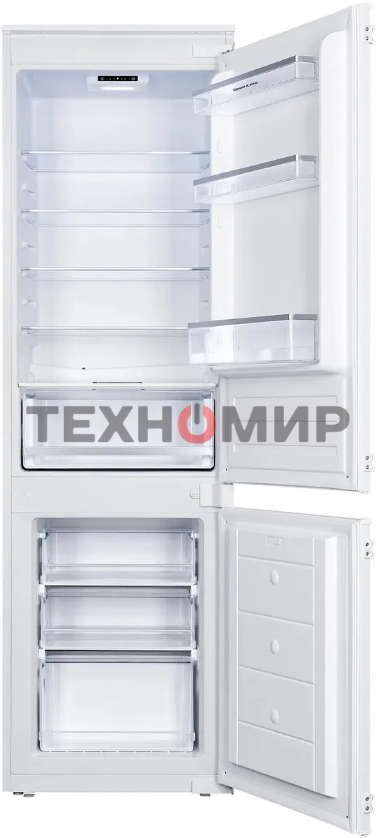 Встраиваемый холодильник Zigmund & Shtain BR 18 X белый двухкамерный 195/75 л морозилка снизу, размораживание ручное