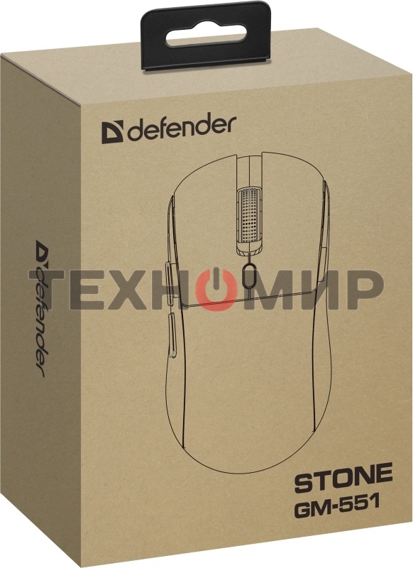 Мышь беспроводная/проводная Defender Stone GM-551 черный, 7200 dpi, радиоканал, Bluetooth, USB, кнопки - 7