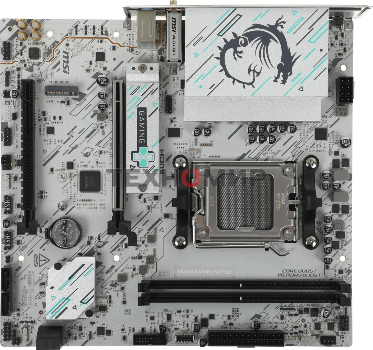 Материнская плата MSI B840M GAMING WIFI6E, AM5, AMD B840, 2xDDR5, 4xSATA, 2xM.2, 1xPCIe 4.0 x16, 1xPCIe 3.0 x4, 1xDP, 1xHDMI, 1x2.5Gb LAN, Wi-Fi 6E, Bluetooth 5.3, 4xUSB-A 5Gbps, 2xUSB-A 2.0, 2x3.5 мм, 7.1, mATX