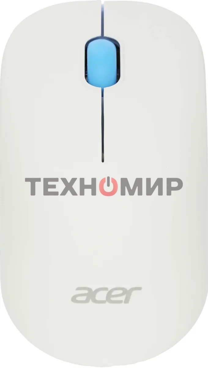 Мышь беспроводная Acer OMR205 белый/голубой, 1200 dpi, радиоканал, USB, кнопки - 3