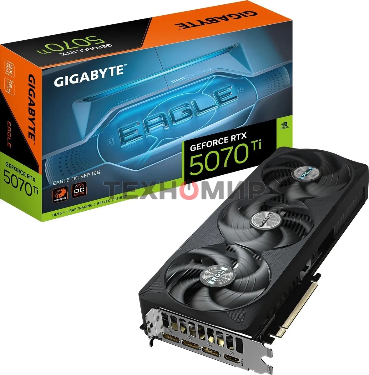 Видеокарта Gigabyte GV-N507TEAGLE OC-16GD 1.0 NV RTX 5070TI 16Gb 256bit GDDR7 2542/28000/HDM