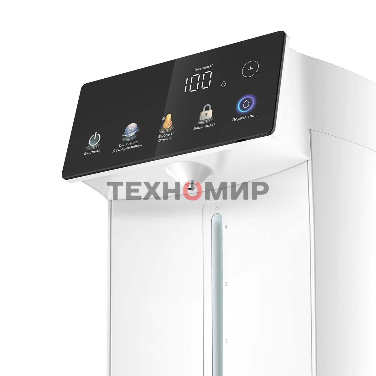 Термопот BQ TP5001 White. Мощность 1600 Вт/Объем 5 л/Сенсорный LED-дисплей/Поддержание температуры/Функция дехлорирования/Регулировка темперы от 40 до 90 'C/Система защиты: от перегрева, от включения без воды, блокировка подачи воды/Внутренняя колба из не