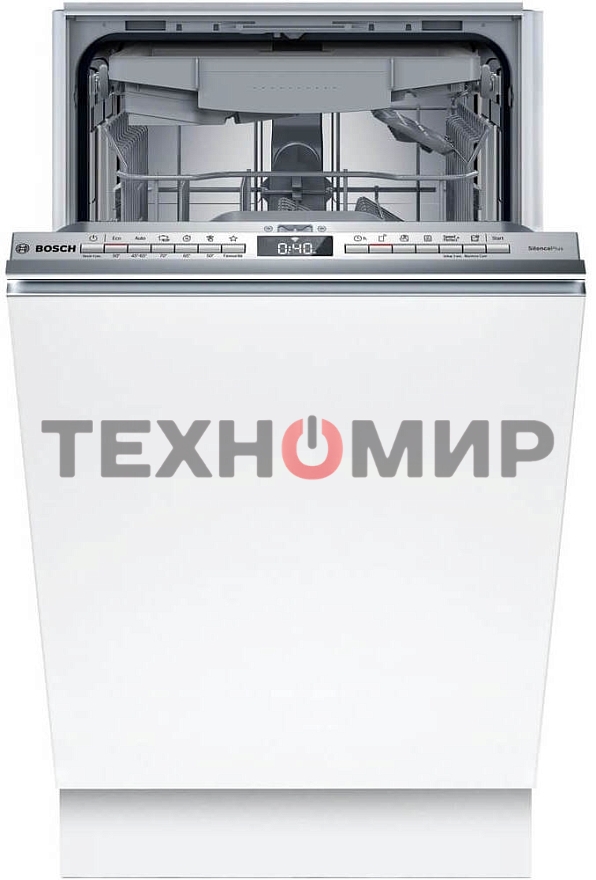 Встраиваемая посудомоечная машина Bosch SPV4EMX10E, серебристый, 44.8 см, 10 компл., 44 дБ, класс C