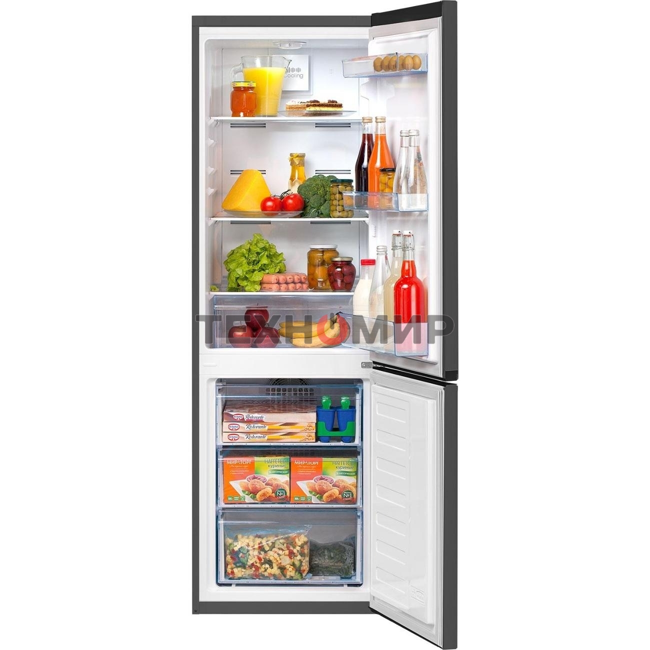 Холодильник Beko B1RCNK272G серый, двухкамерный 163/76л морозилка снизу