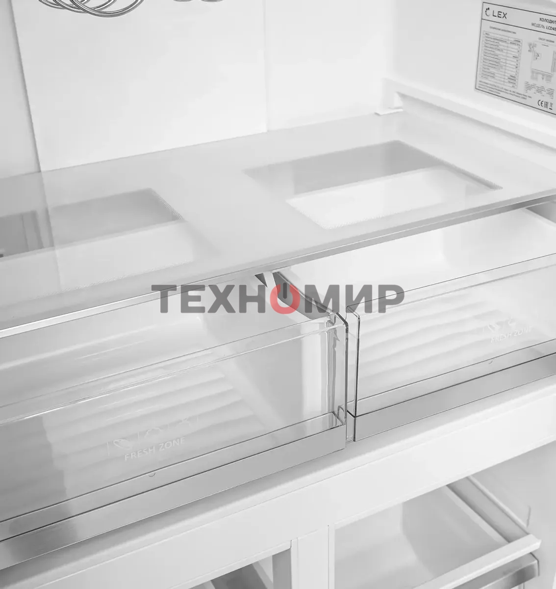 Холодильник LEX LCD450BmID синий металлик трехкамерный 288/129л морозилка снизу Side-by-Side